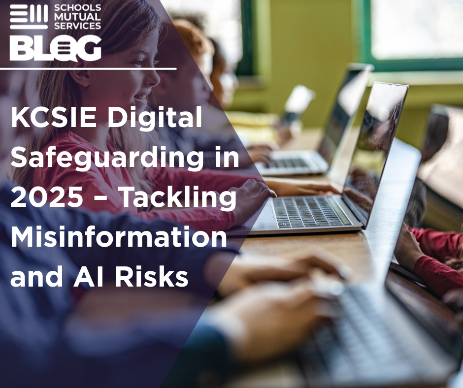 KCSIE Digital Safeguarding in 2025 – Tackling Misinformation and AI Risks. An image of children using laptops in the classroom